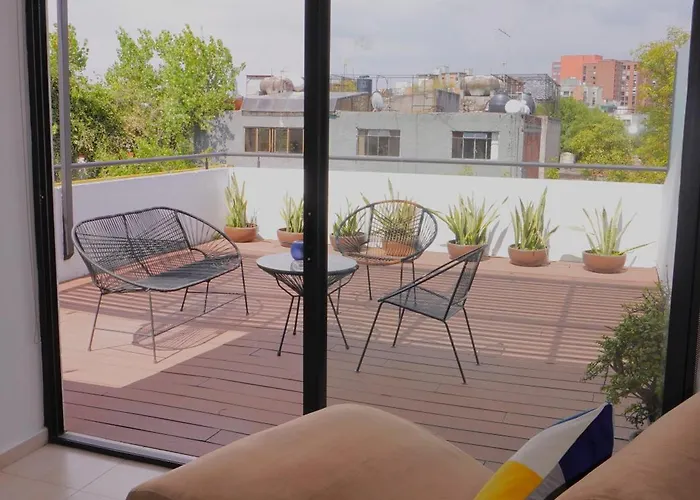 Linda Terraza En La Vibrante Roma Norte Apartment