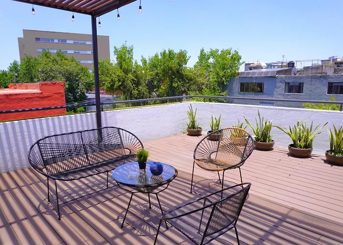 Linda Terraza En La Vibrante Roma Norte